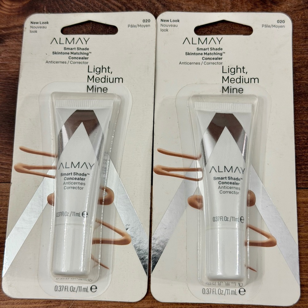 Lot of 2 Almay Smart Shade Skintone Matching Concealer 020 Light Medium Mine